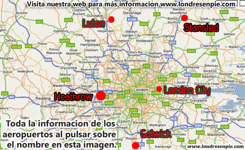 Mapa Aeropuertos Londres